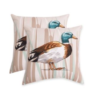 Hamilton Bay, Waddling Pillow Almond Biscotti, Outside Pillows, 18"x18" NWOT